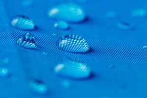 Waterproof Fabric Covered with Water Drops